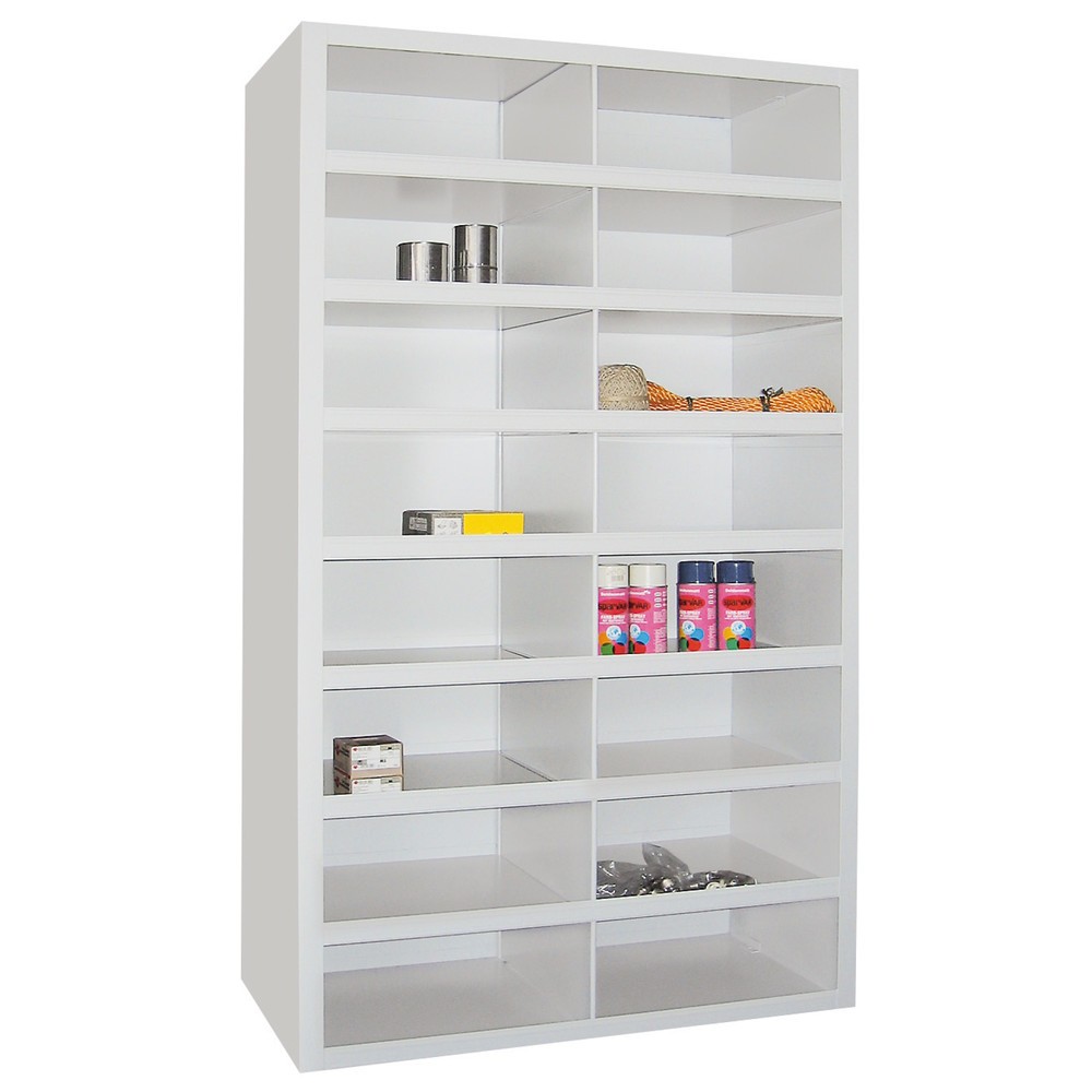 PAVOY Fächerschrank, 16 Fächer à 180 x 455 x 220 mm, tiefschwarz