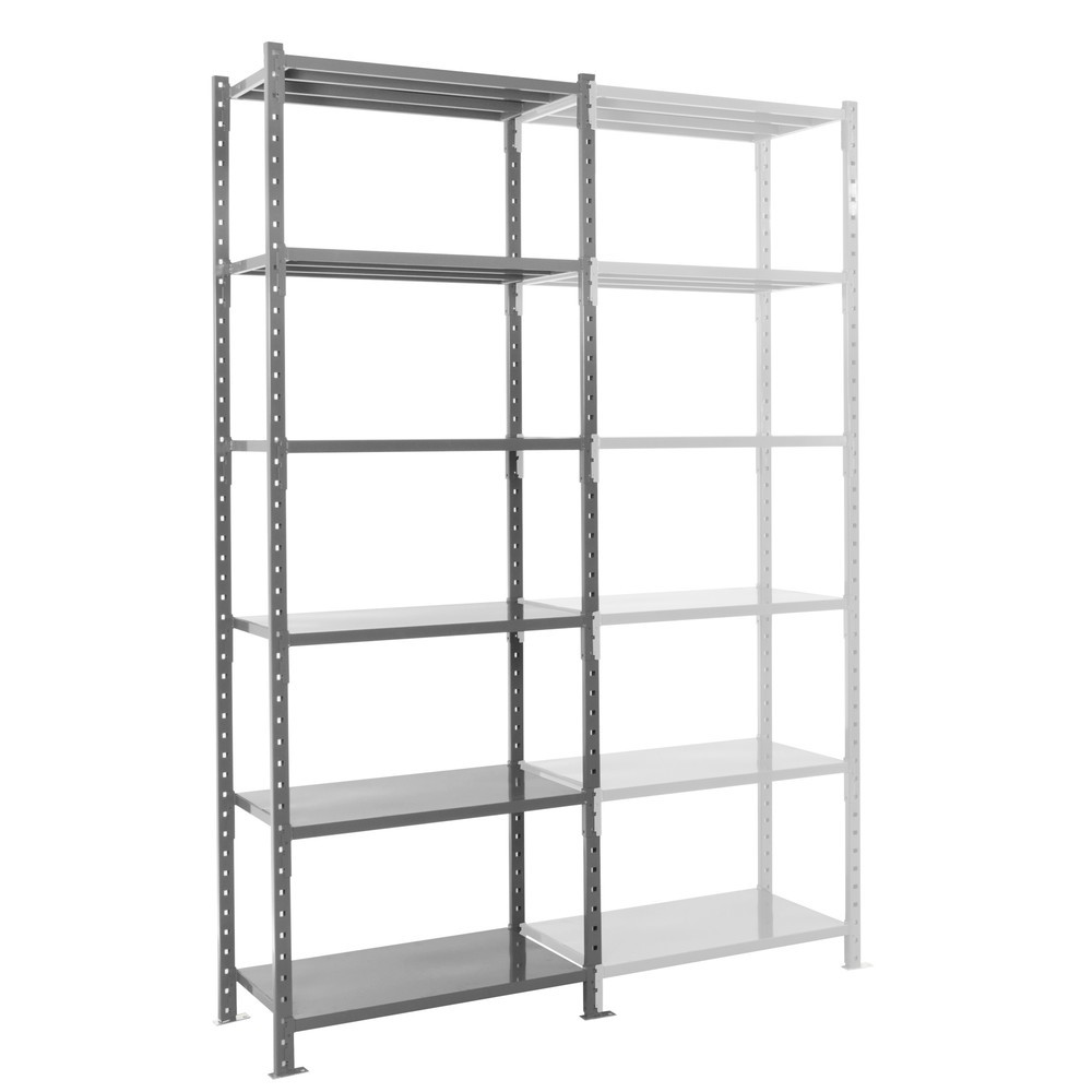 ManOrga Fachbodenregal graphitgrau mit Stahlblechböden, Fachlast 460 kg, HxBxT 3.000 x 1.300 x 510 mm