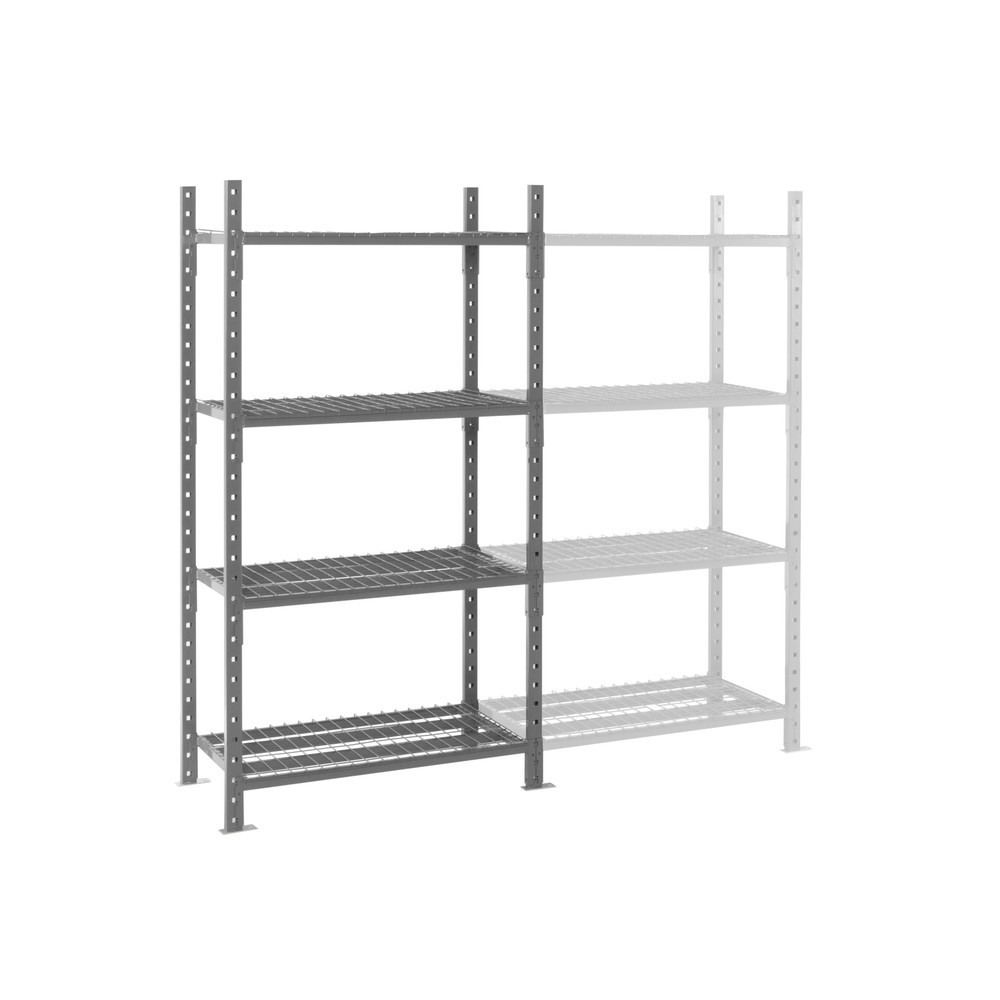 ManOrga Fachbodenregal graphitgrau mit Gitterböden, Fachlast 500 kg, HxBxT 2.000 x 1.050 x 610 mm