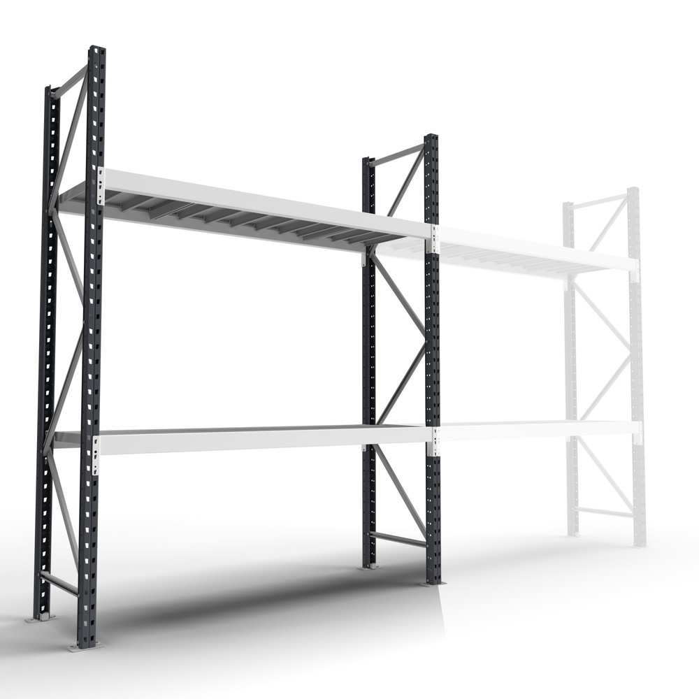 ManOrga Weitspannregal, mit Stahlpaneelen, GF, FL 740 kg, HxBxT 2.000 x 2.700 x 600 mm
