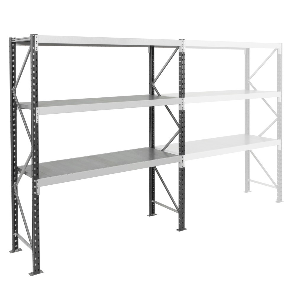 ManOrga Weitspannregal, mit Stahlpaneelen, GF, FL 710 kg, HxBxT 2.500 x 2.250 x 800 mm
