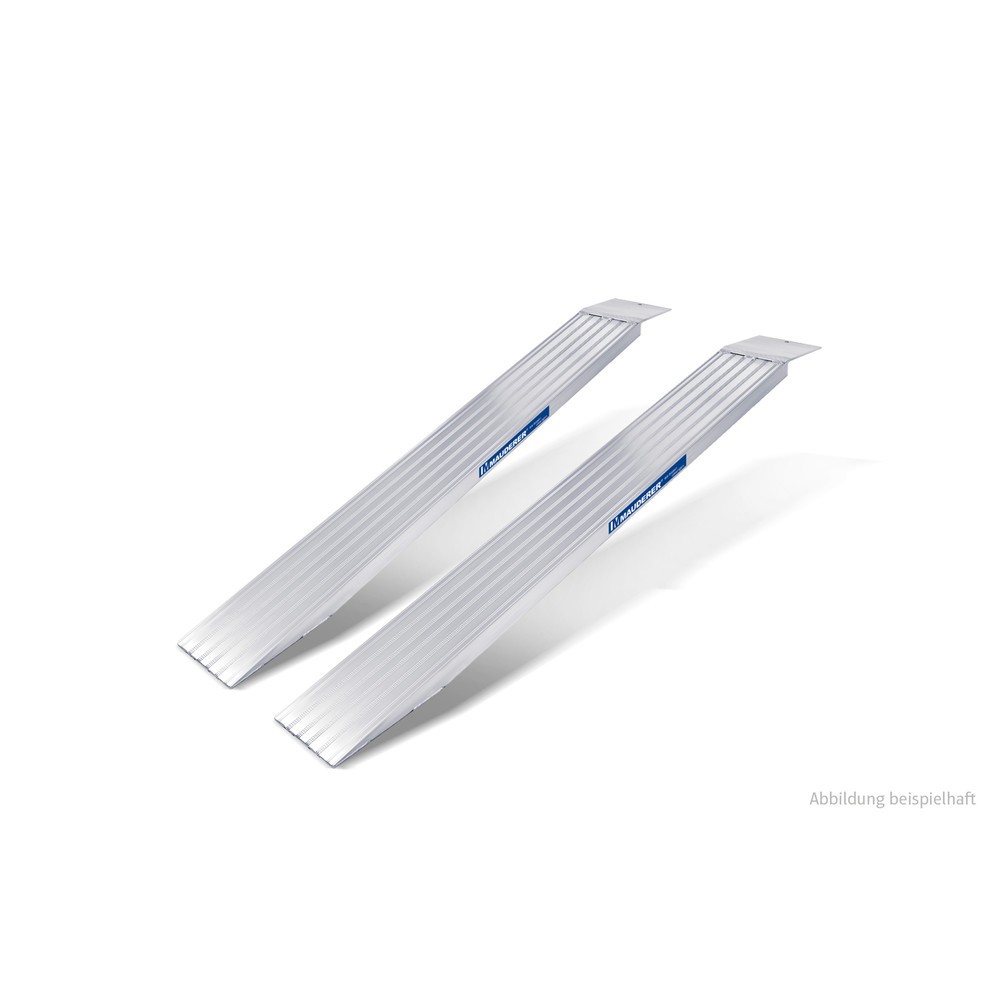 MAUDERER® Klappbare Verladeschienen SuperLeicht AOK, für leichtere Ladegüter, Tragkraft/Paar 550 kg, LxB 2.500 x 250 mm