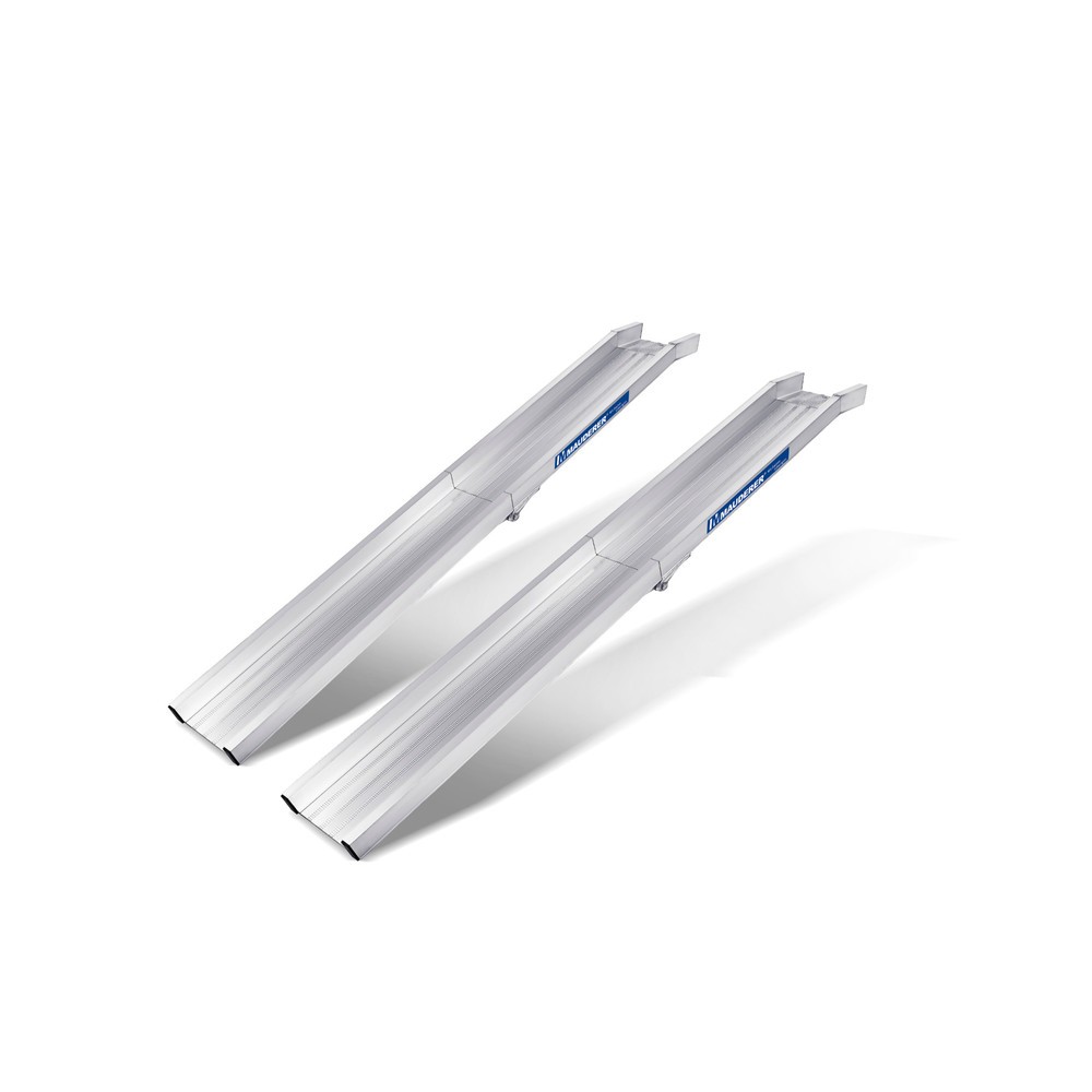 MAUDERER® Klappbare Verladeschienen SuperLeicht AK, mit beidseitigem Rand, für leichtere Ladegüter, Tragkraft/Paar 800 kg, LxB 2.000 x 250 mm