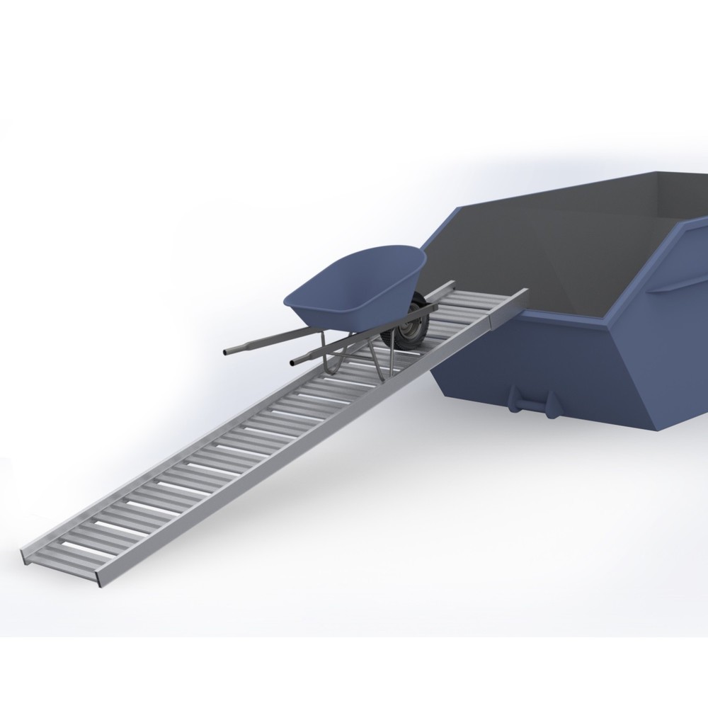 MAUDERER® Leichte Auffahrrampe MG, als Steg universell einsetzbar, mit Einhängehaken, Tragkraft 600 kg, BxL 2.950 x 660 mm