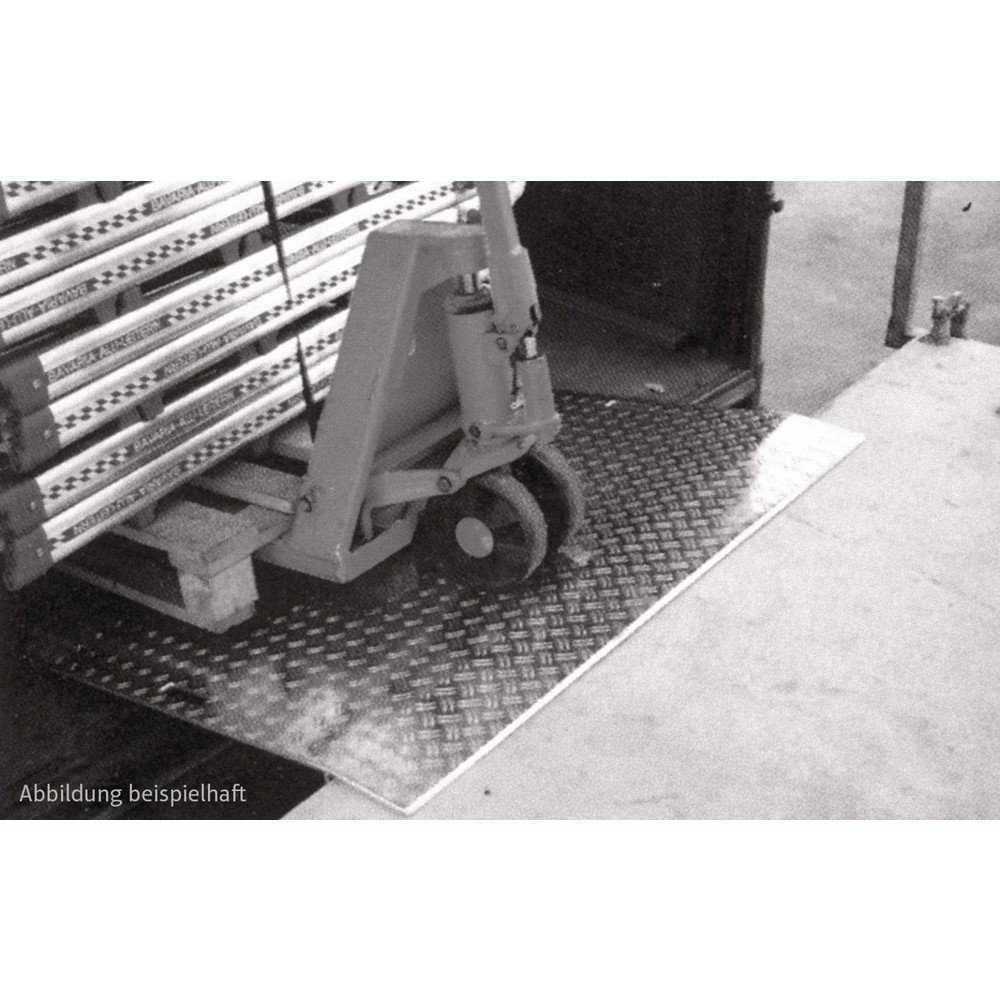 MAUDERER® Verladebrücke VB, mobiles Ladeblech für die Fahrzeugmitnahme, Tragkraft 700 kg, BxL 1.250 x 1.250 mm