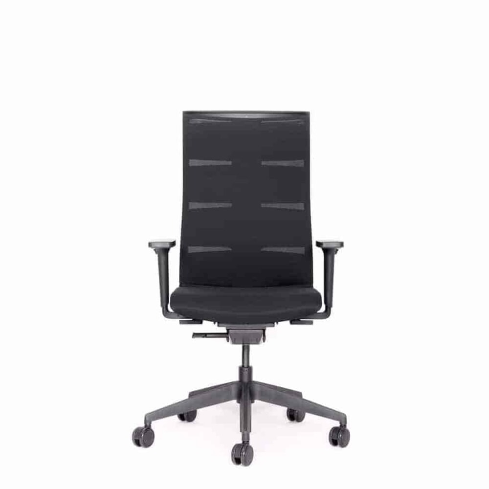 lento agilis matrix MT12 Bürostuhl, 100% Polyester, schwarzer Sitz, schwarze Rückenlehne