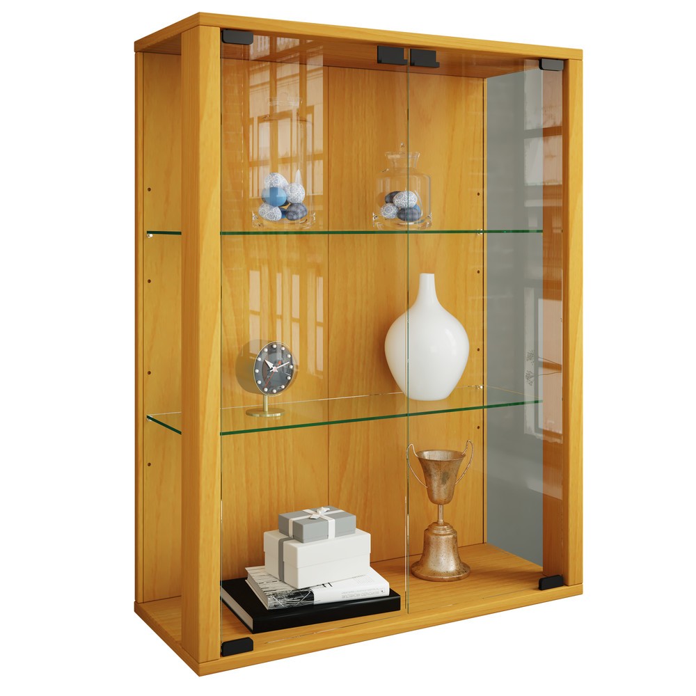 VCM Wandvitrine Udina, inkl. LED-Beleuchtung, Buche