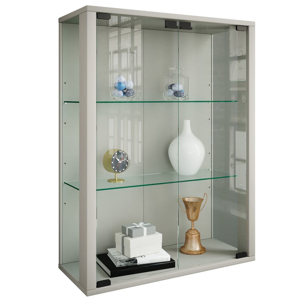 VCM Wandvitrine Udina, inkl. LED-Beleuchtung, silber