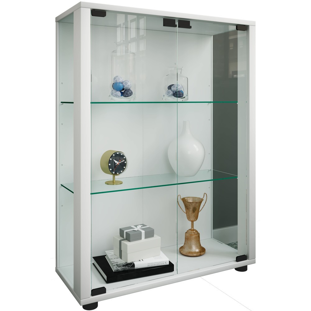 VCM Standvitrine Sintalo, weiss