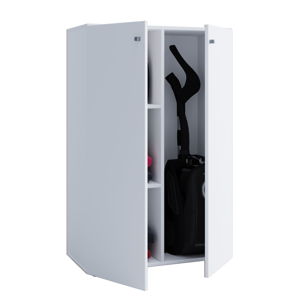 VCM Putzmittelschrank Lona Mini mit Türen, weiss