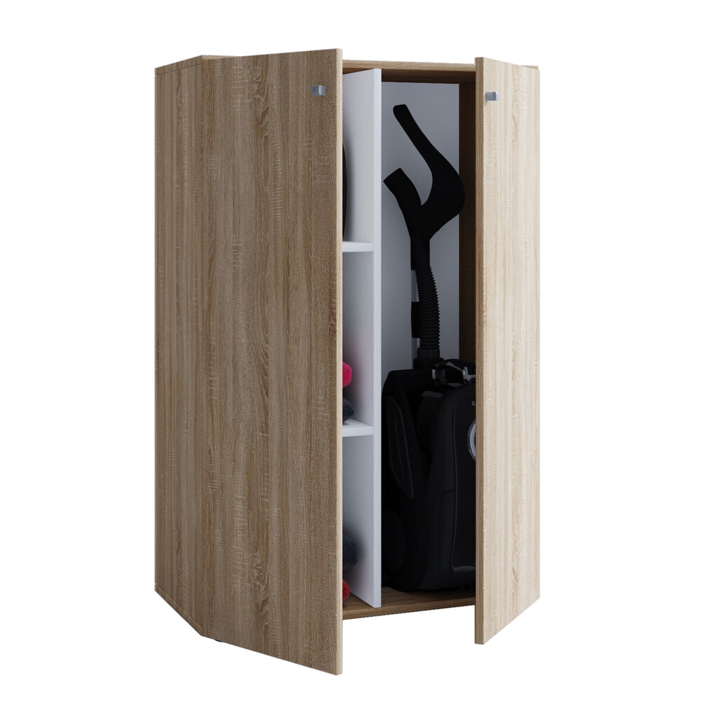 VCM Putzmittelschrank Lona Mini mit Türen, Sonoma-Eiche