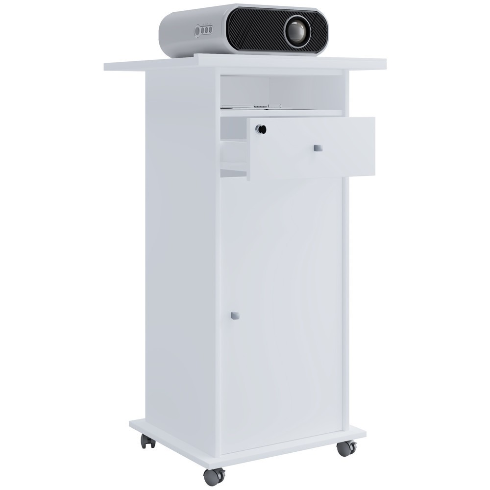 VCM Beamer-Stand Neta mit Tür, weiss