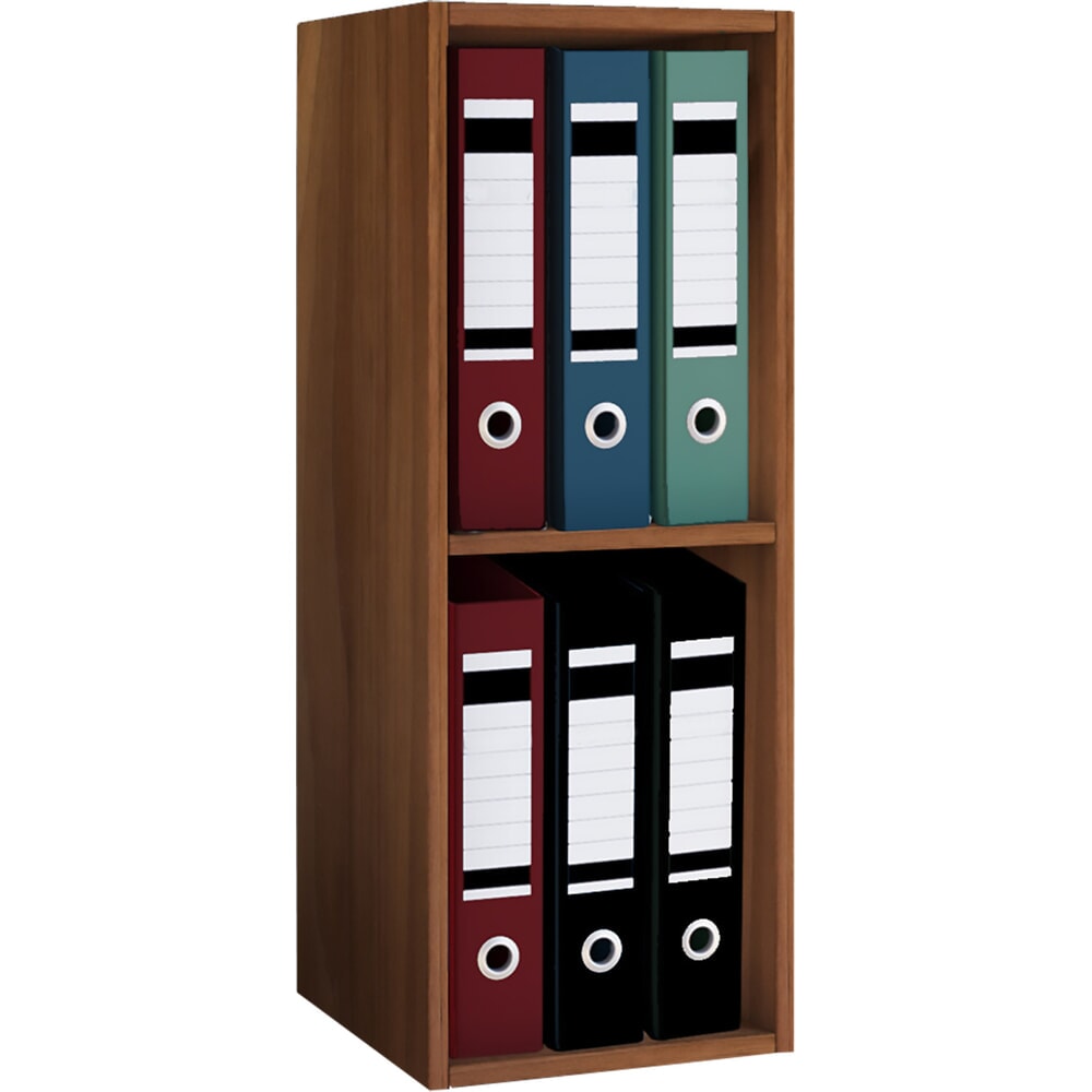 VCM Büro-Regal Offas 2-Fach, Kern-Nussbaum