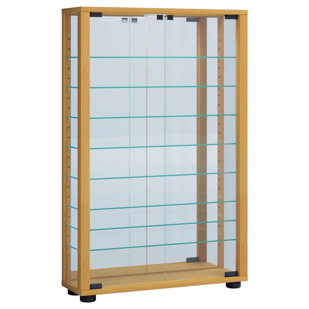 VCM Wandvitrine Vitrosa Mini mit Spiegel, inkl. LED-Beleuchtung, Buche