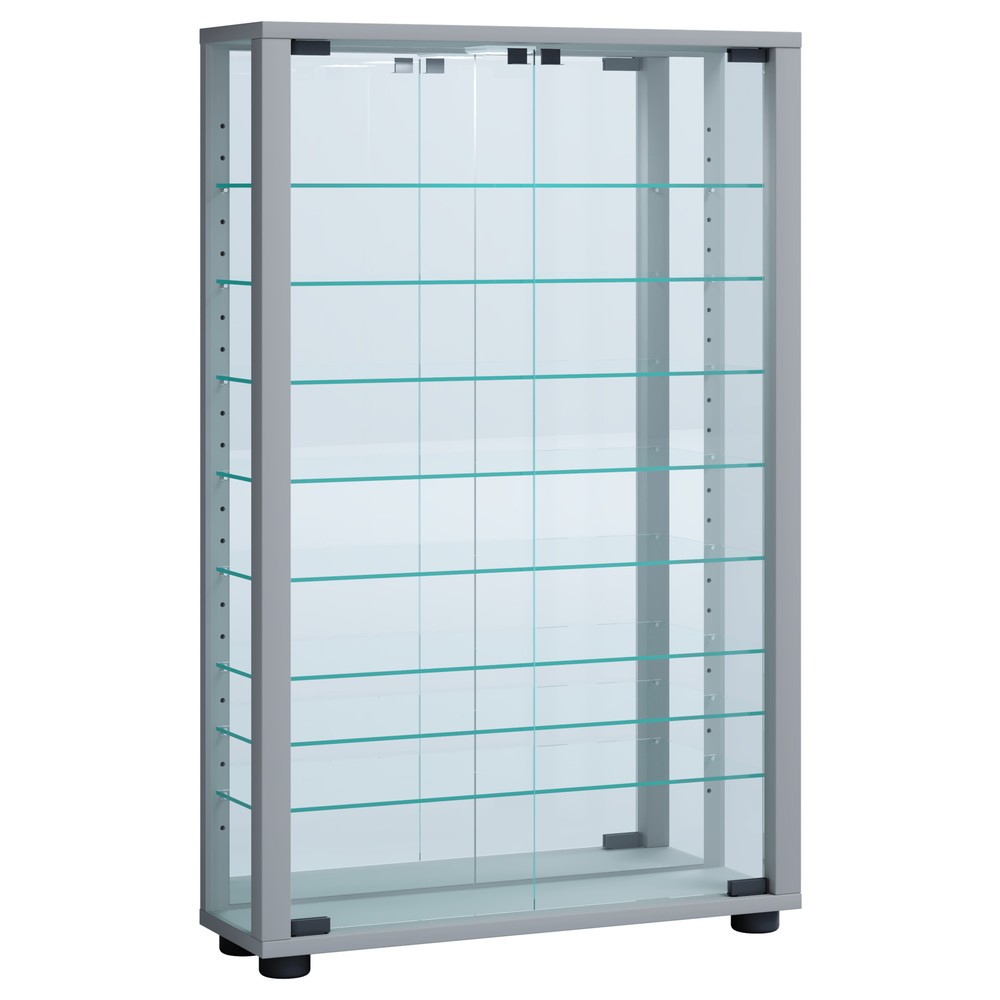 VCM Wandvitrine Vitrosa Mini mit Spiegel, silber