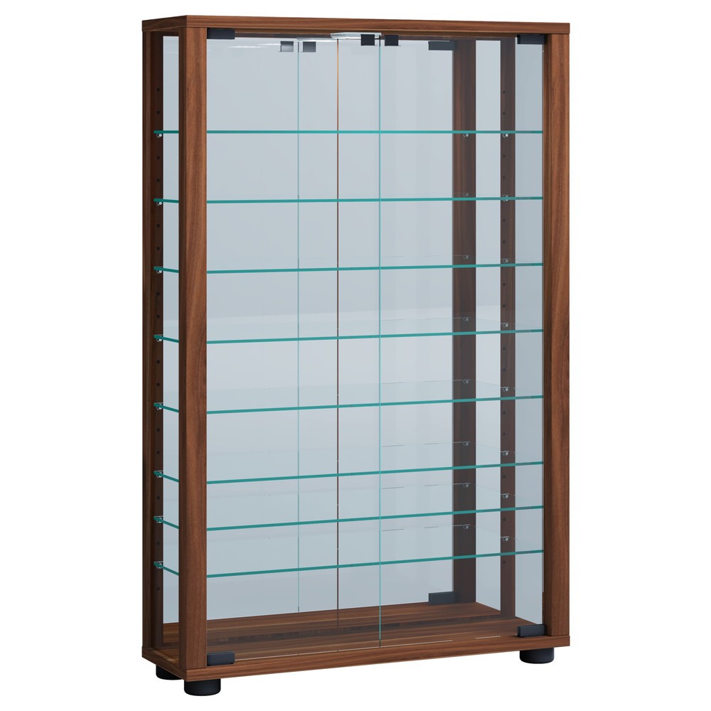VCM Wandvitrine Vitrosa Mini mit Spiegel, inkl. LED-Beleuchtung, Kern-Nussbaum