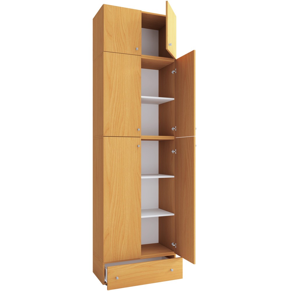 VCM Kleiderschrank Lona XXL Drehtüren, mit Aufsatz u. Schublade, Buche