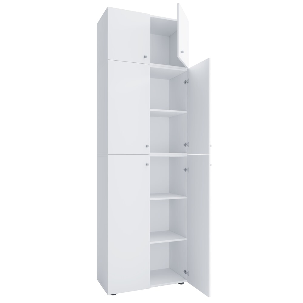 VCM Kleiderschrank Lona XXL Drehtüren, mit Aufsatz, weiss