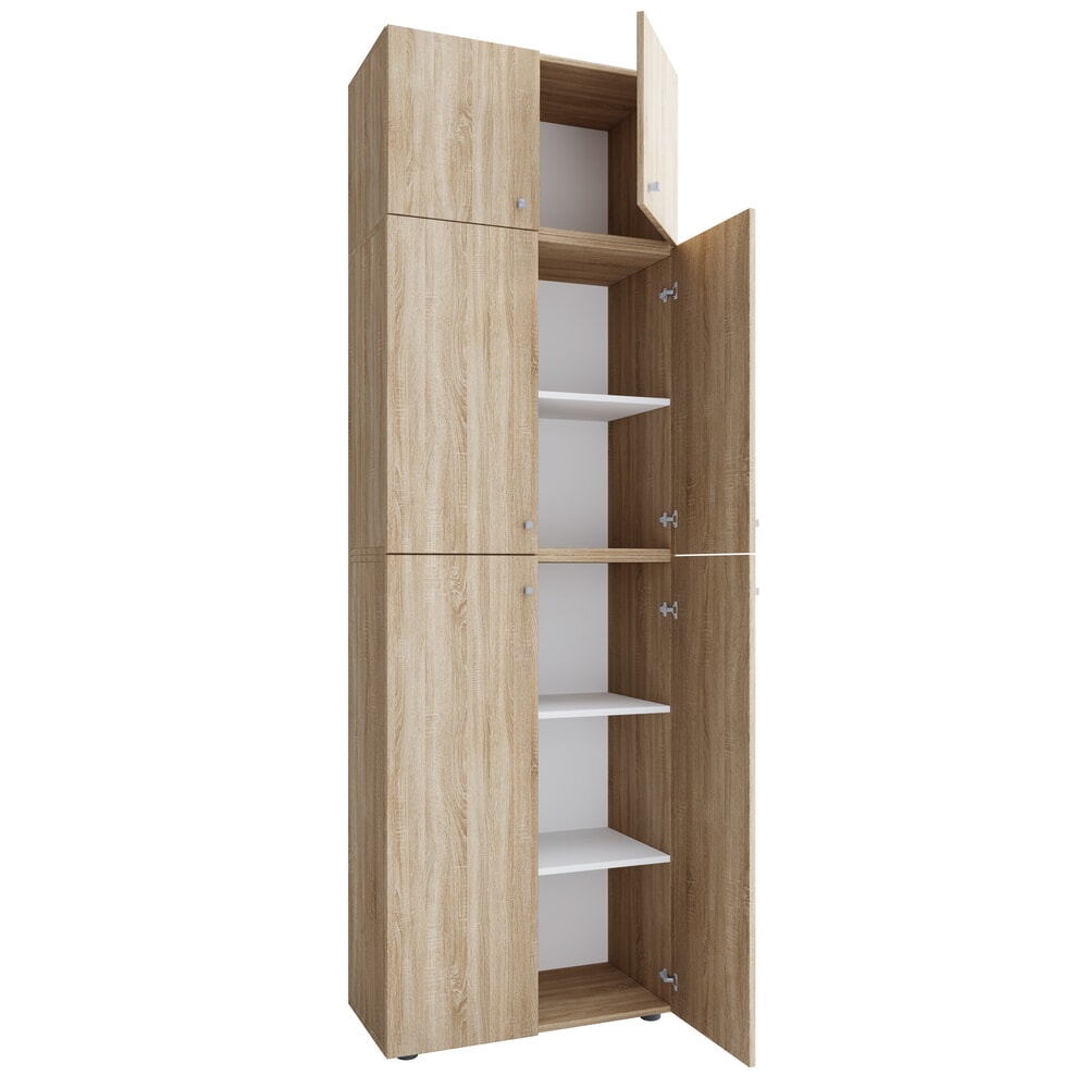 VCM Kleiderschrank Lona XXL Drehtüren, mit Aufsatz, Sonoma-Eiche
