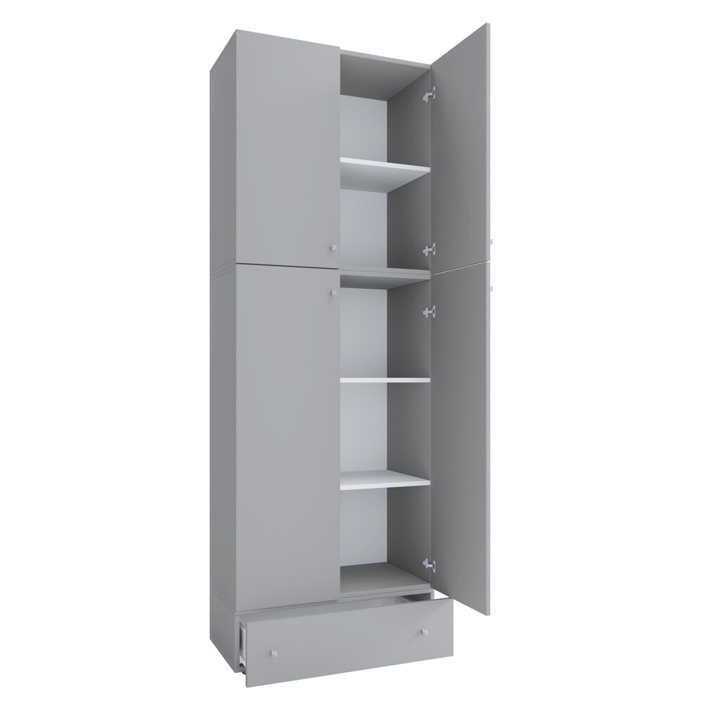 VCM Kleiderschrank Lona XXL Drehtüren, mit Schublade, grau