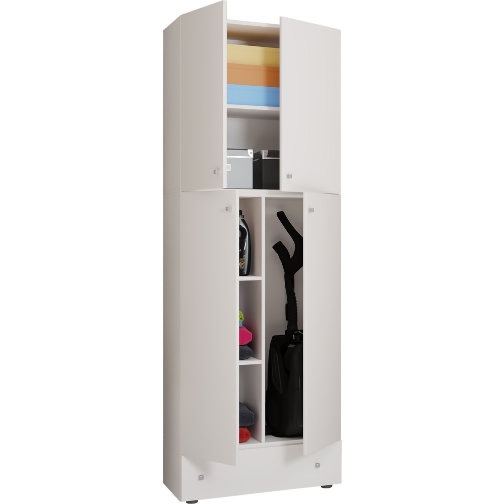 VCM Putzmittelschrank Lona XXL Drehtüren, mit Schublade, weiss