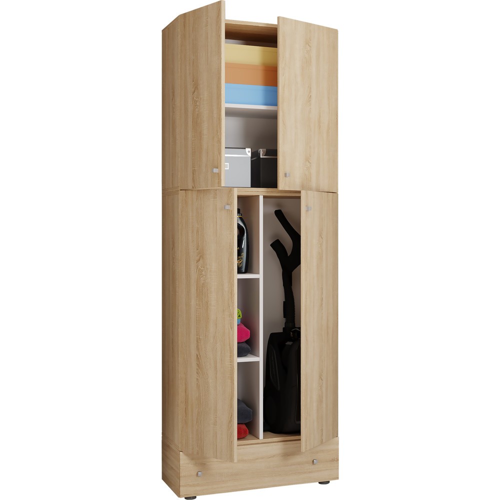 VCM Putzmittelschrank Lona XXL Drehtüren, mit Schublade, Sonoma-Eiche
