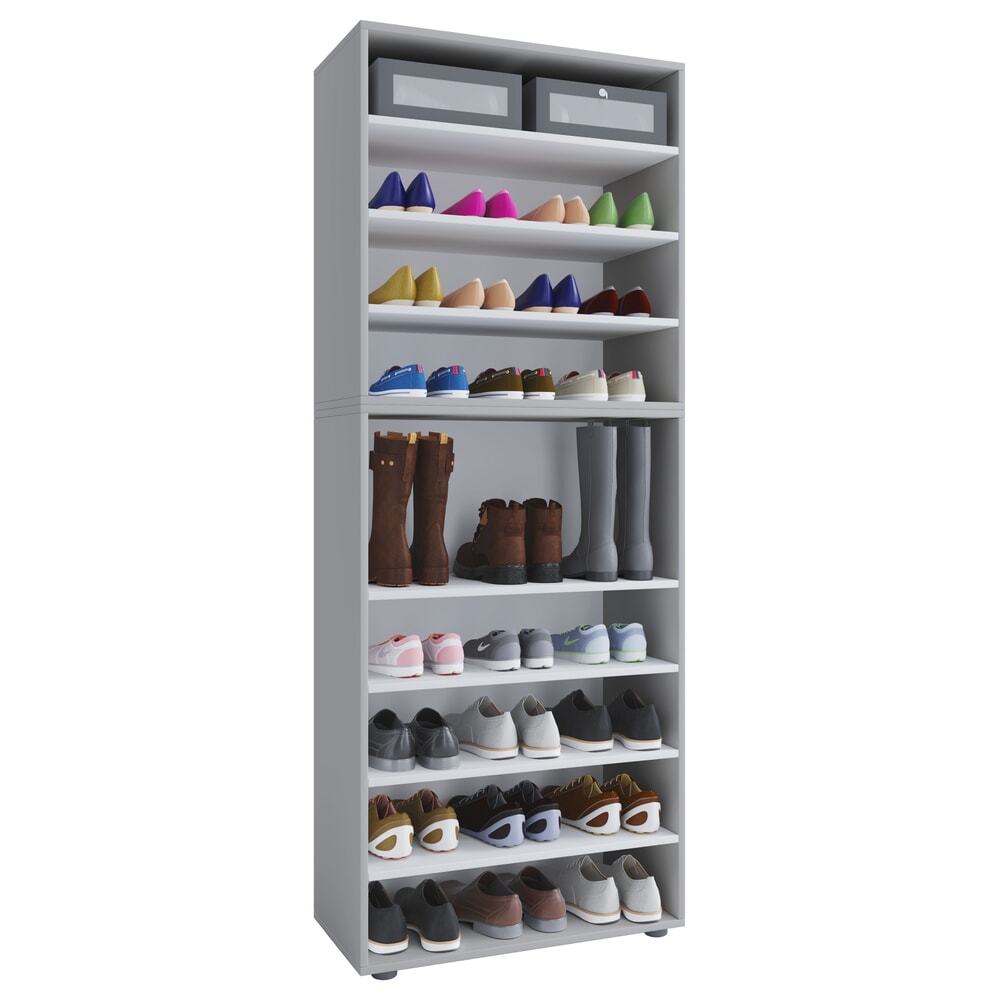 VCM Schuhregal Lona XXL 9-Fach, grau