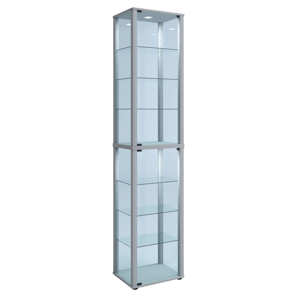 VCM Standvitrine Kavisa XL, silber
