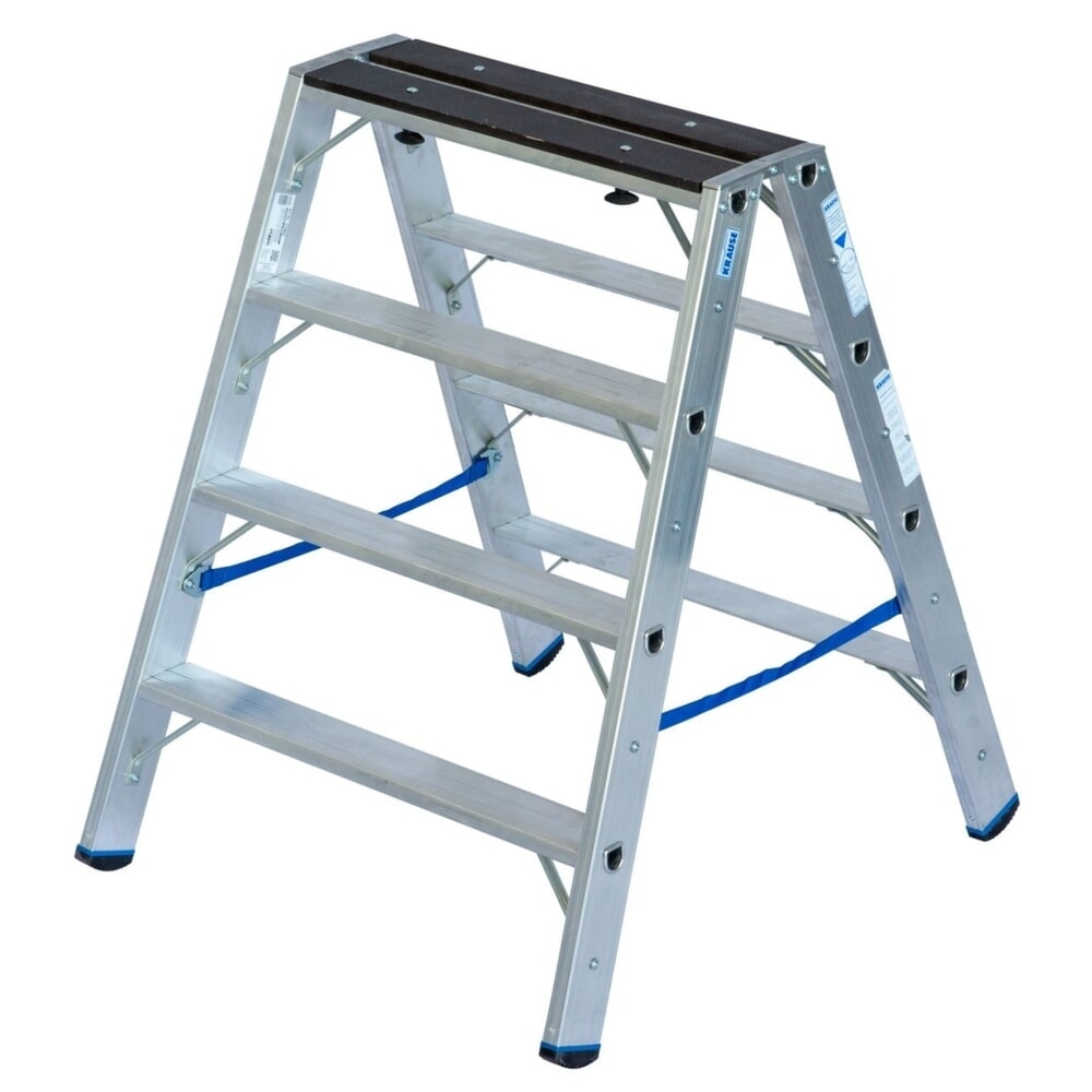 KRAUSE® STABILO Doppelleiter m. Holzaufl. 2x4 Stufen