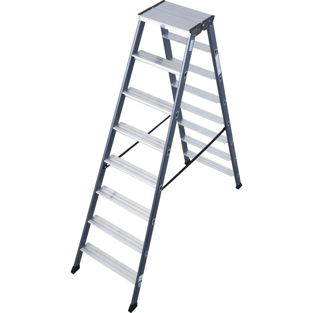 KRAUSE® SePro D Doppelleiter, eloxiert 2x8 Stufen