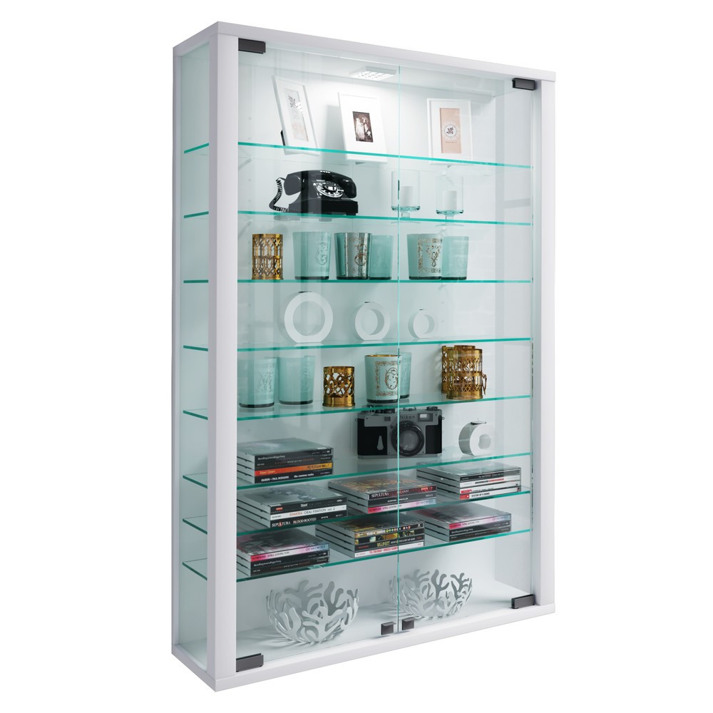 VCM Wandvitrine Vitrosa Mini, inkl. LED-Beleuchtung, weiss