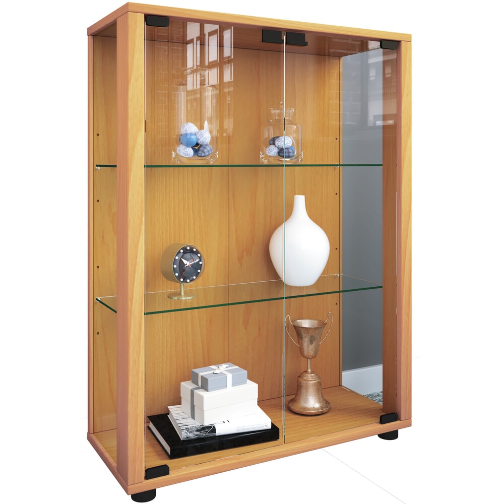 VCM Standvitrine Sintalo, inkl. LED-Beleuchtung, Buche
