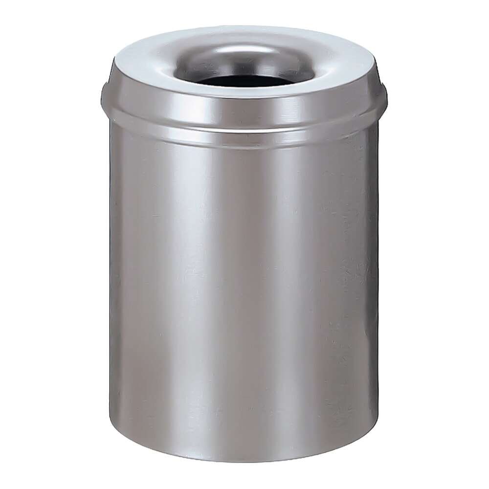 Sicherheitspapierkorb, selbstlöschend, Stahl, 15 Liter, silber