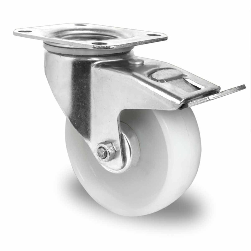 Lenkrolle mit Totalfeststeller ø 80 mm Serie N0N0 Rollenlager