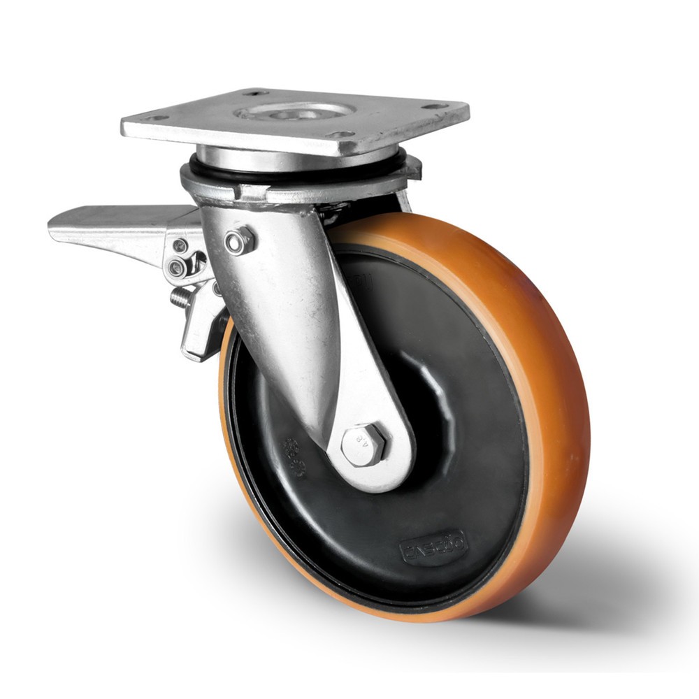 Lenkrolle mit Totalfeststeller im Vorlauf ø 125 mm Serie Z4U5 Doppelkugellager