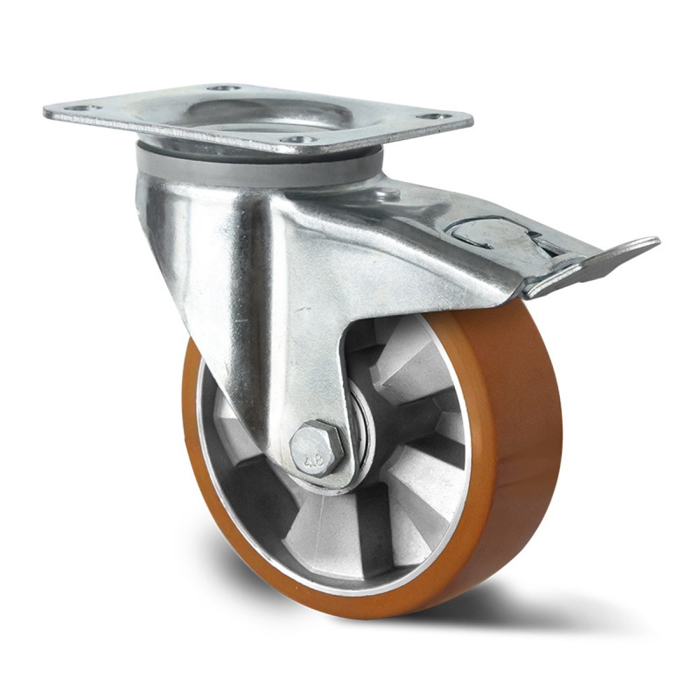 Lenkrolle mit Totalfeststeller ø 125 mm Serie BAU5 Doppelkugellager
