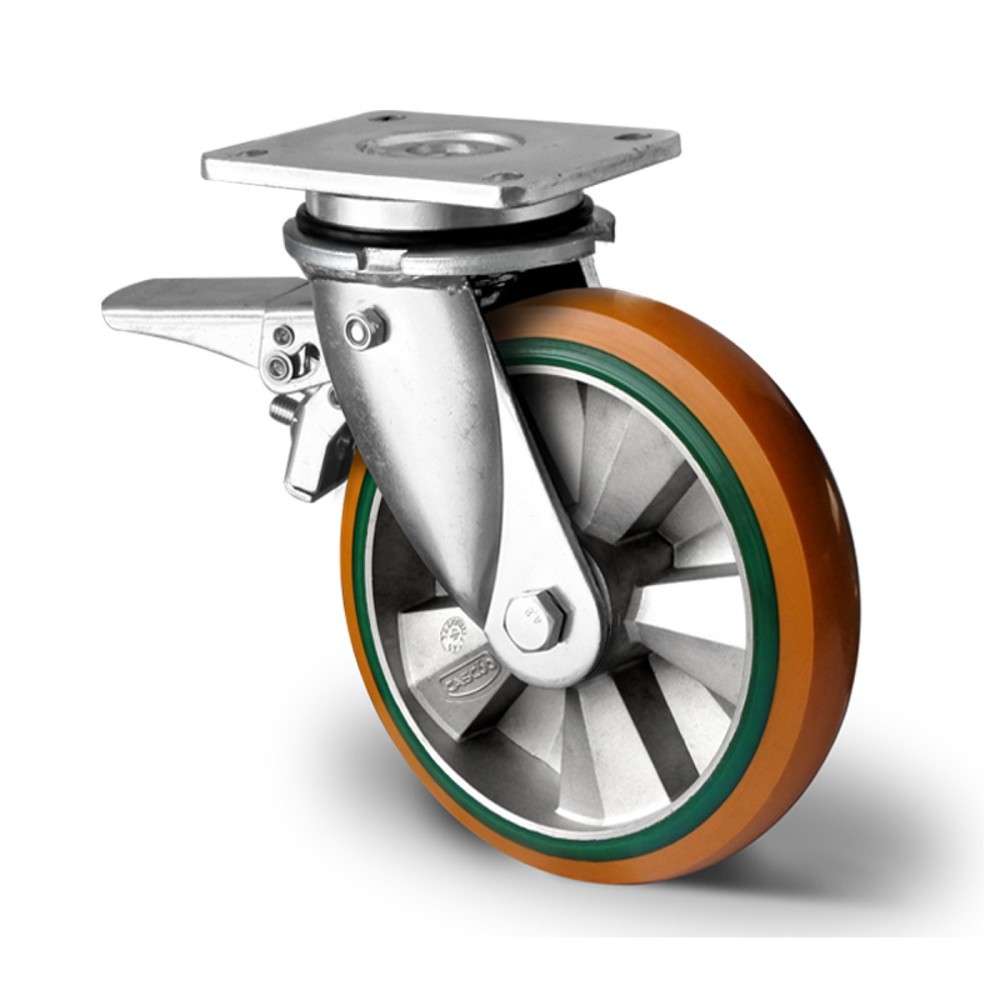 Lenkrolle mit Totalfeststeller im Vorlauf ø 125 mm Serie BAY5 Doppelkugellager