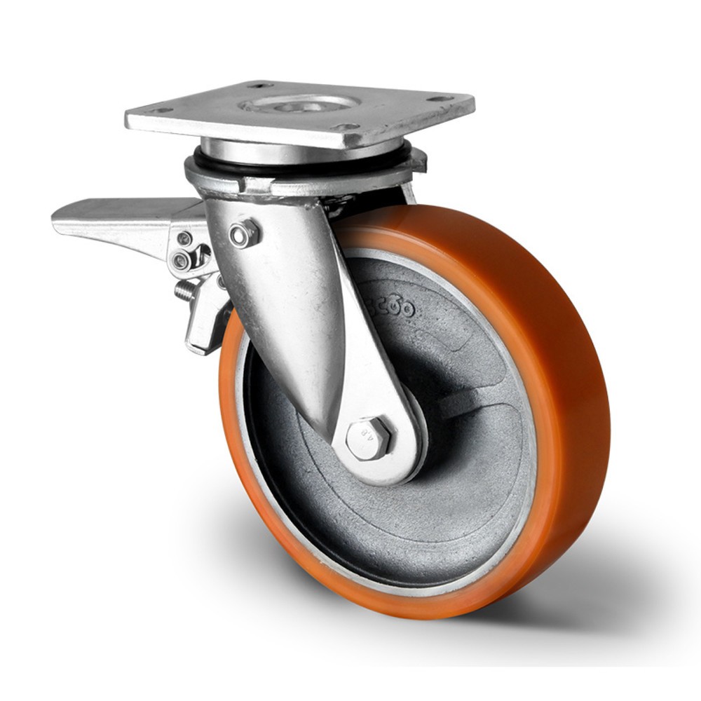 Lenkrolle mit Totalfeststeller im Vorlauf ø 125 mm Serie I2U5 Doppelkugellager