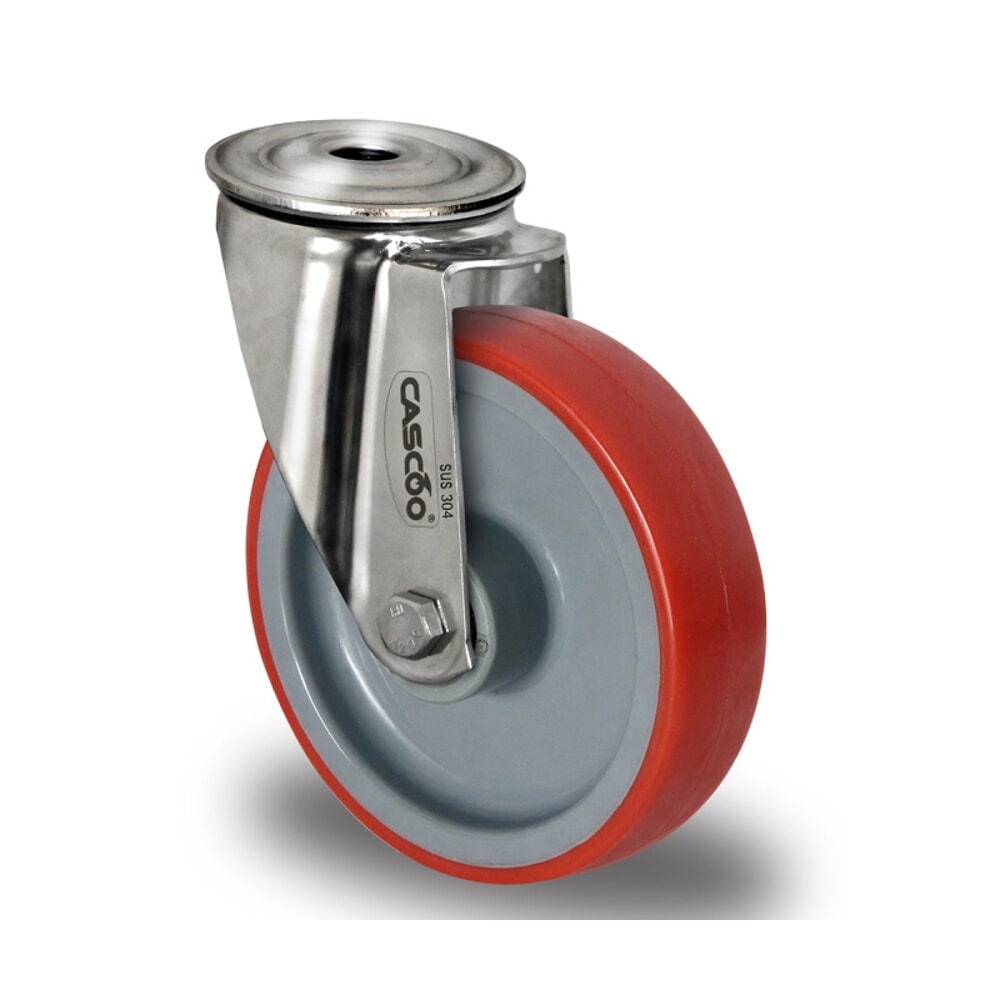 Rückenlochlenkrolle ø 100 mm Serie N2U6 Rollenlager Edelstahl