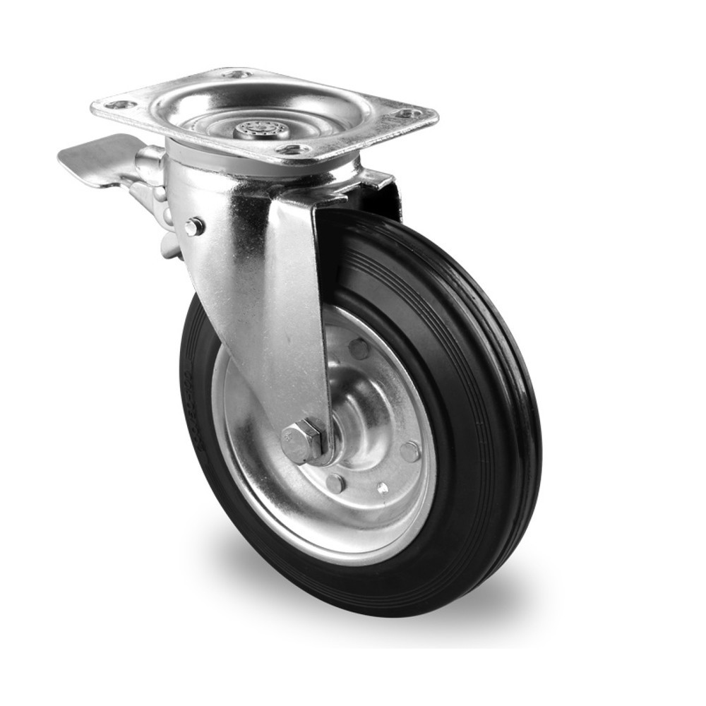 Lenkrolle mit Totalfeststeller im Vorlauf ø 200 mm Serie SBS4 Rollenlager