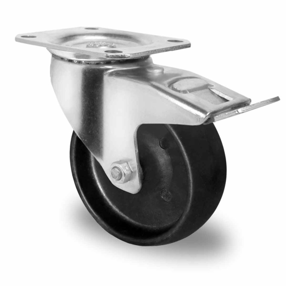 Lenkrolle mit Totalfeststeller ø 100 mm Serie C4C4 Gleitlager