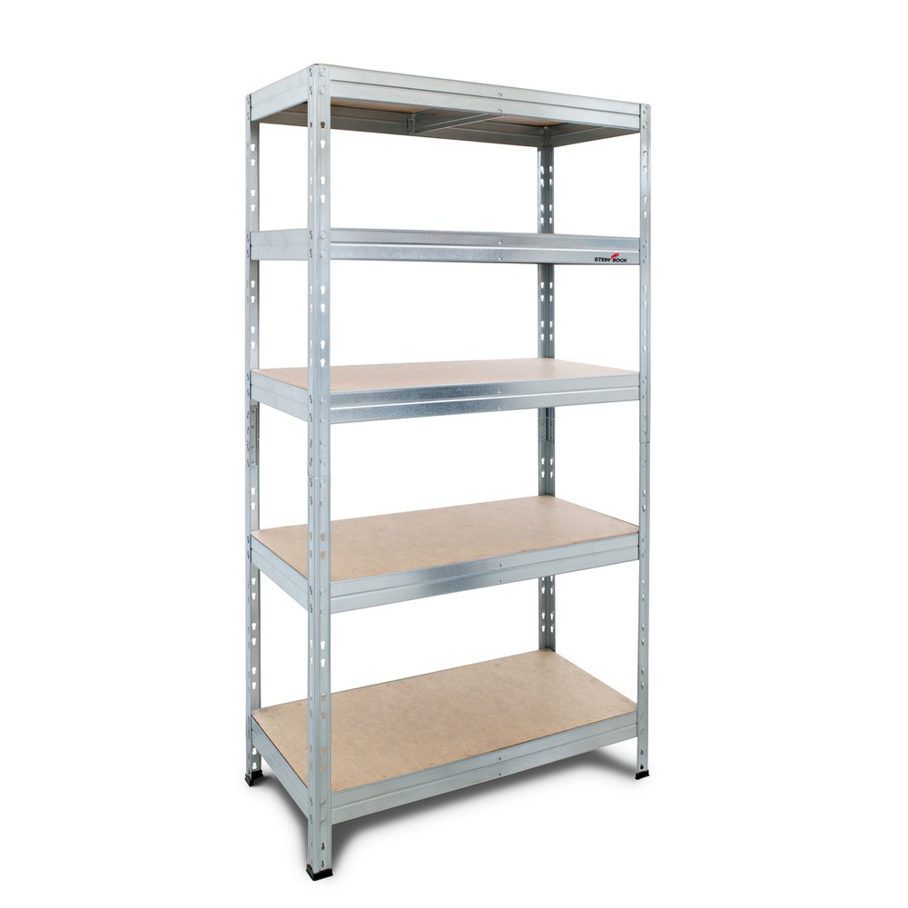Steinbock® Schwerlastregal Rivet 1 Grundfeld, Fachlast 250 kg, HxBxT 1800 x 910 x 460 mm, verzinkt