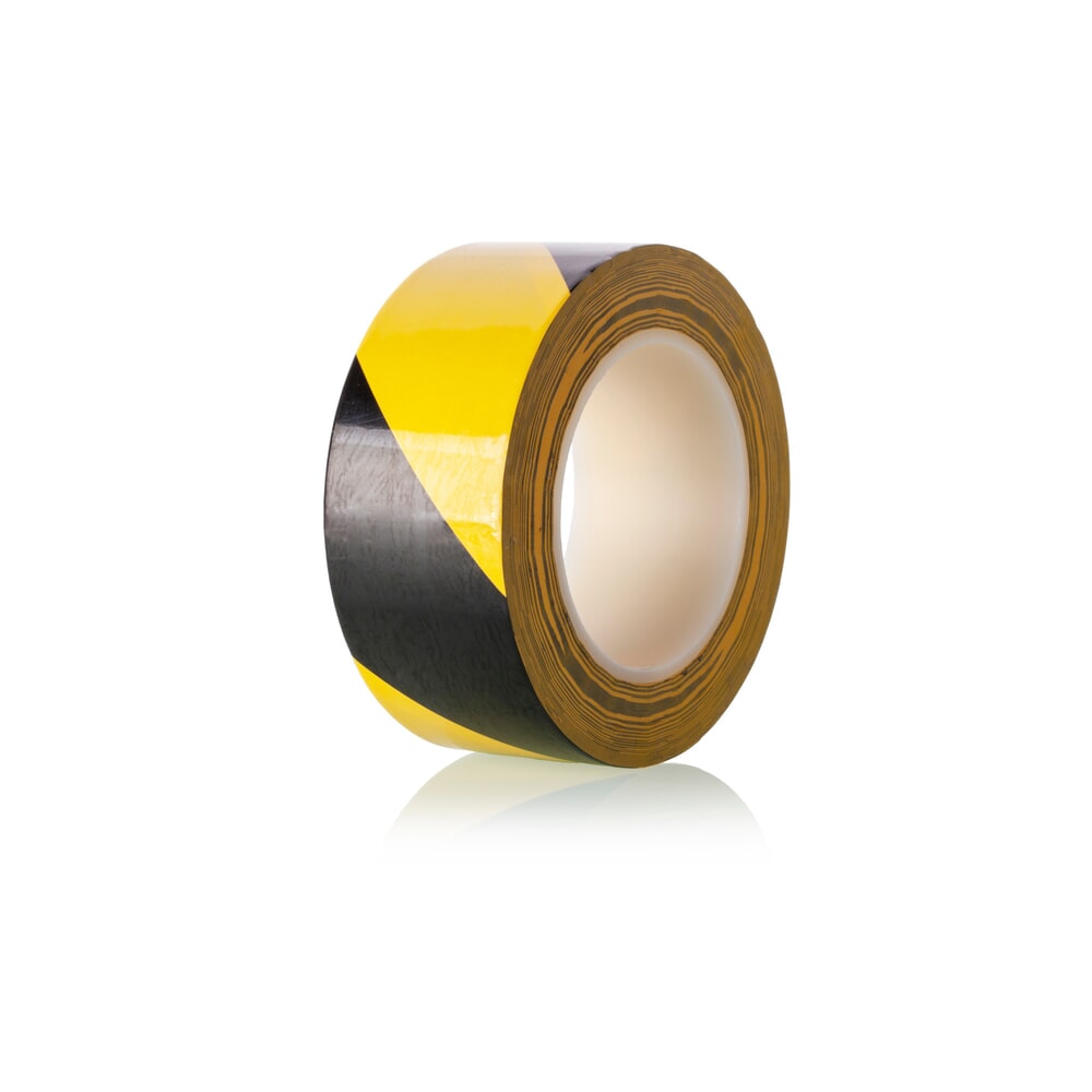 A.M.P.E.R.E. Bodenmarkierungsband Traffic Tape Extra, Stärke 0,2 mm, Breite 50 mm, Länge 30 m, gelb/schwarz