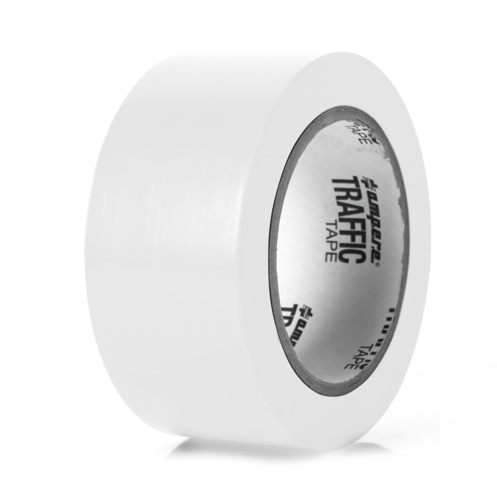 A.M.P.E.R.E. Bodenmarkierungsband Traffic Tape Standard, Breite 50 mm, Stärke 0,15 mm, Länge 33 m, weiß
