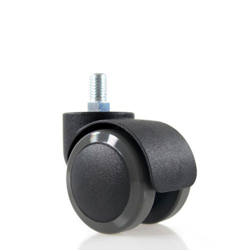 hjh OFFICE 5x Hartbodenrollen 50 mm / Gewinde M10 Büro-Stuhl-Rollen für Hartböden, (5er Pack)