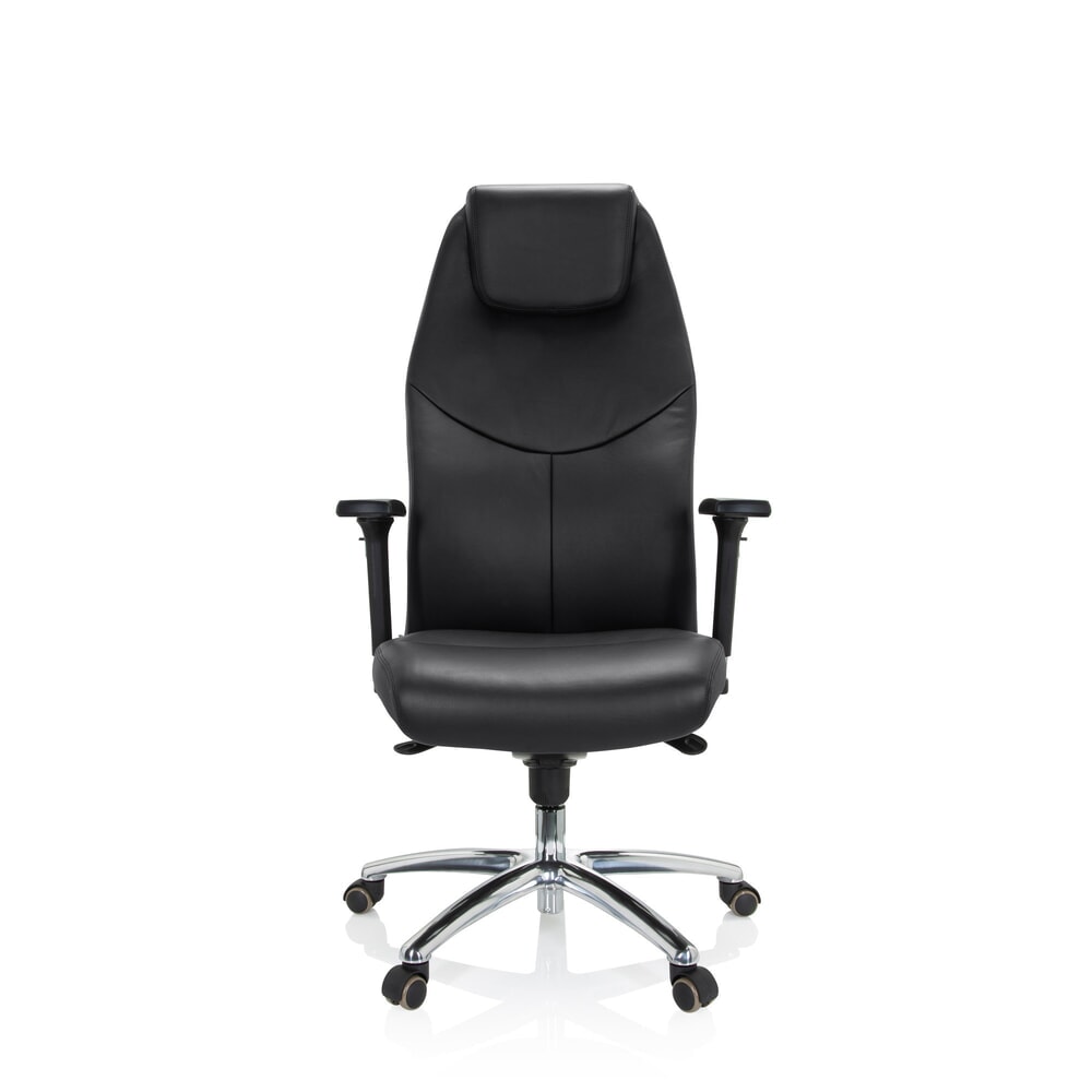 hjh OFFICE Bürostuhl / Chefsessel FERRARA Leder, schwarz