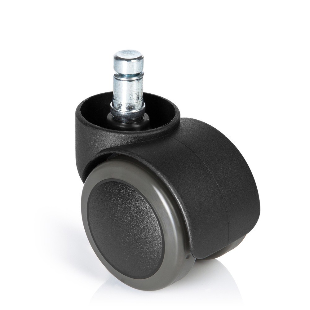 hjh OFFICE 5x Hartbodenrollen ungebremst ROLO FREE 10 mm / 50 mm Büro-Stuhl-Rollen, (5er Pack)