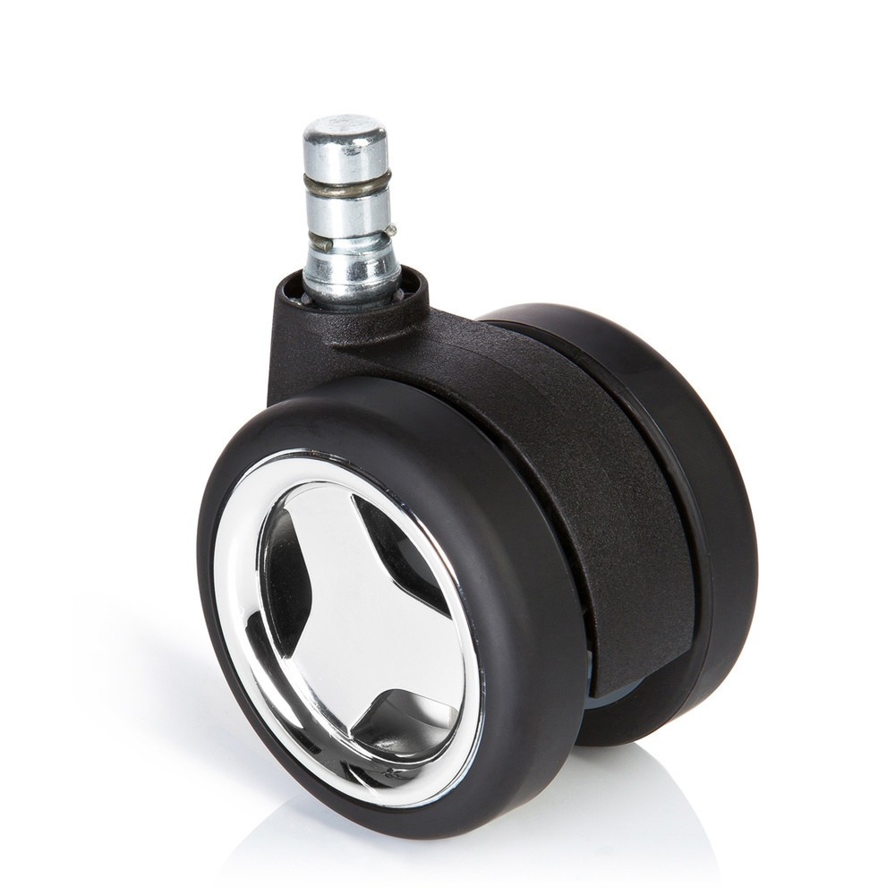 hjh OFFICE 5x Hartbodenrollen ROLO GAME 11 mm / 60 mm Büro-Stuhl-Rollen No-Noise, (5er Pack)