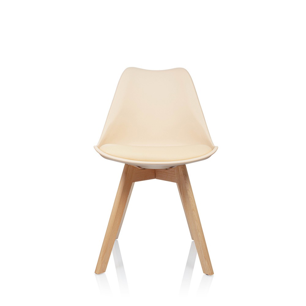 hjh OFFICE Besucherstuhl / Schalenstuhl SCANDI Kunststoff, 4er Pack, beige