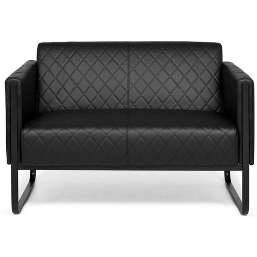 hjh OFFICE Loungesofa ARUBA BLACK Gestell schwarz Kunstleder, 2-Sitzer, schwarz